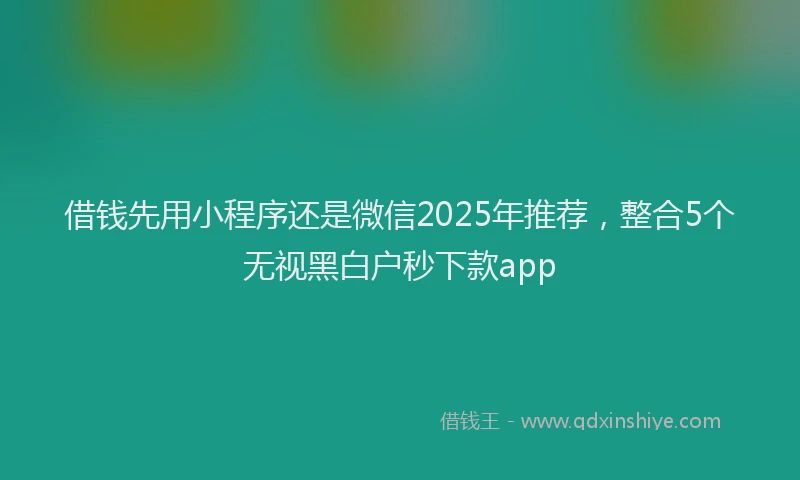 借钱先用小程序还是微信2025年推荐，整合5个无视黑白户秒下款app