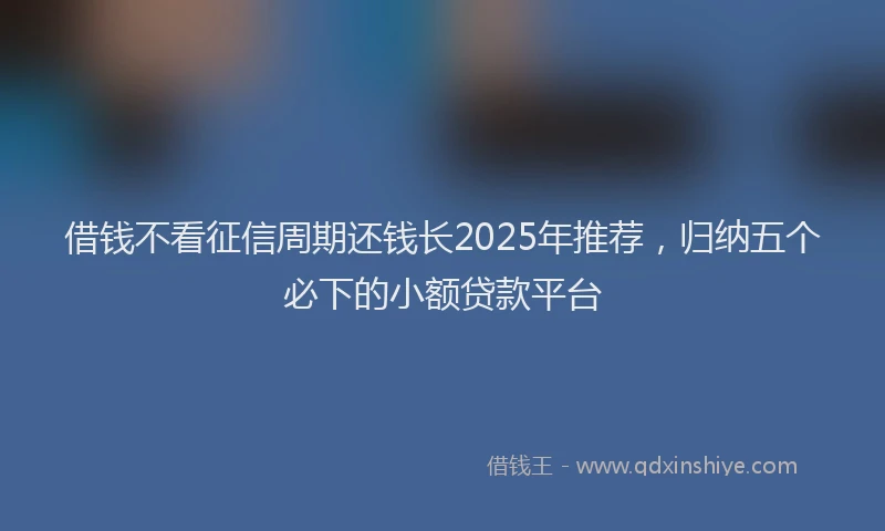 借钱不看征信周期还钱长2025年推荐，归纳五个必下的小额贷款平台