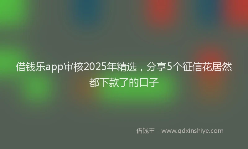 借钱乐app审核2025年精选，分享5个征信花居然都下款了的口子