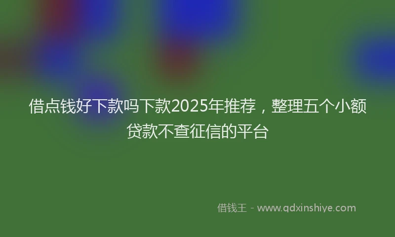 借点钱好下款吗下款2025年推荐，整理五个小额贷款不查征信的平台