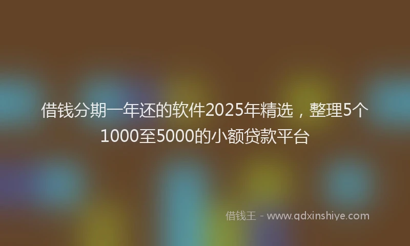 借钱分期一年还的软件2025年精选，整理5个1000至5000的小额贷款平台