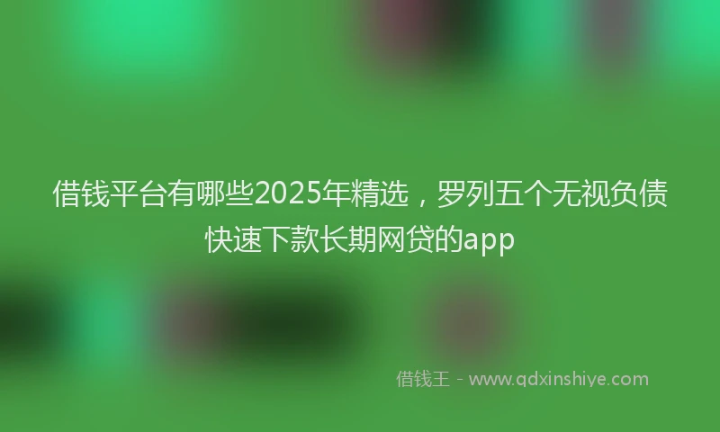 借钱平台有哪些2025年精选，罗列五个无视负债快速下款长期网贷的app