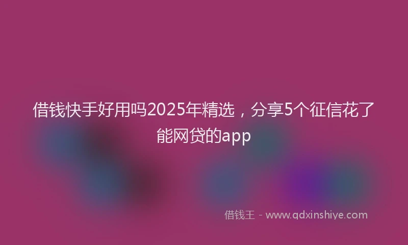借钱快手好用吗2025年精选，分享5个征信花了能网贷的app