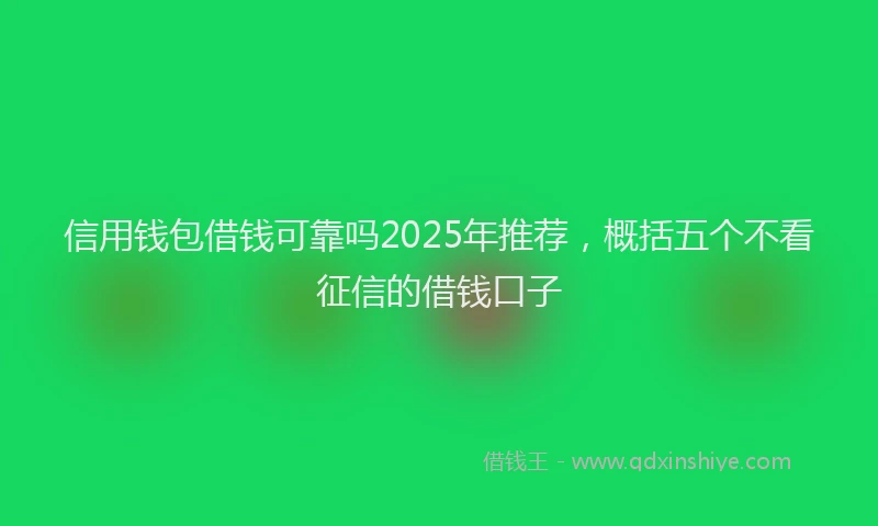 信用钱包借钱可靠吗2025年推荐，概括五个不看征信的借钱口子