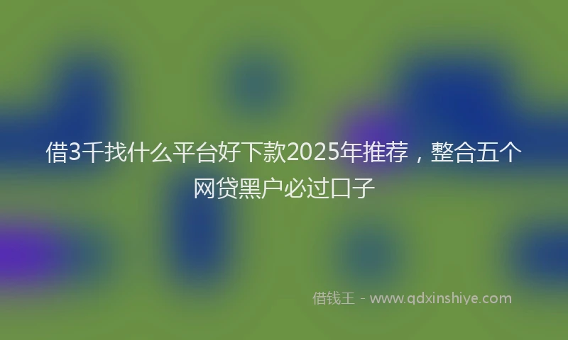借3千找什么平台好下款2025年推荐，整合五个网贷黑户必过口子