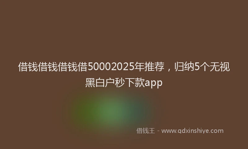 借钱借钱借钱借50002025年推荐，归纳5个无视黑白户秒下款app