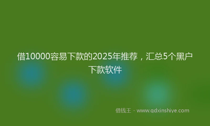 借10000容易下款的2025年推荐，汇总5个黑户下款软件