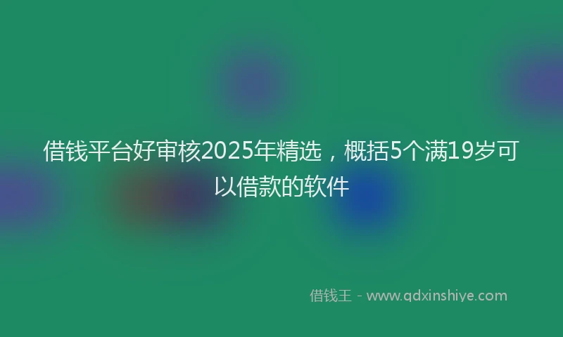 借钱平台好审核2025年精选，概括5个满19岁可以借款的软件