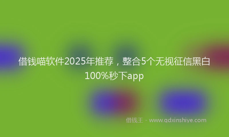 借钱喵软件2025年推荐，整合5个无视征信黑白100%秒下app