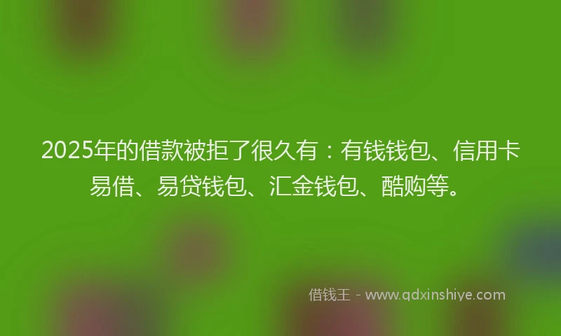 2025年的借款被拒了很久有：有钱钱包、信用卡易借、易贷钱包、汇金钱包、酷购等。