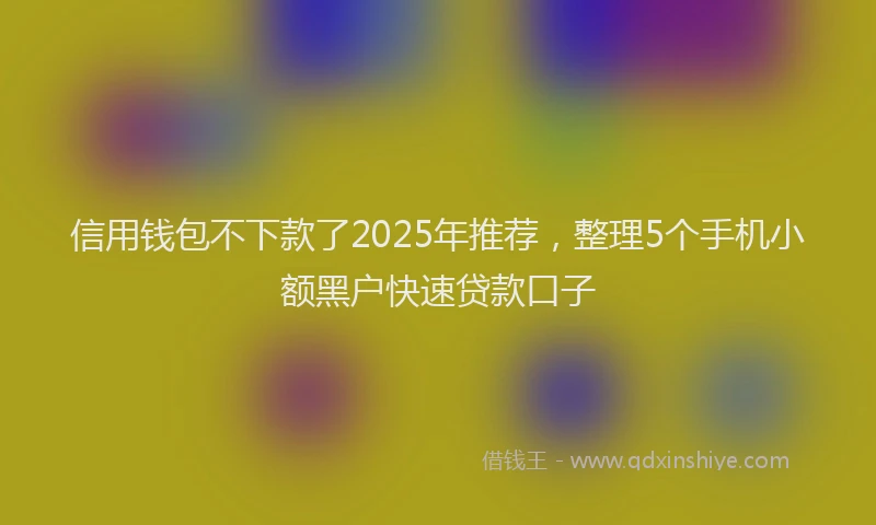 信用钱包不下款了2025年推荐，整理5个手机小额黑户快速贷款口子