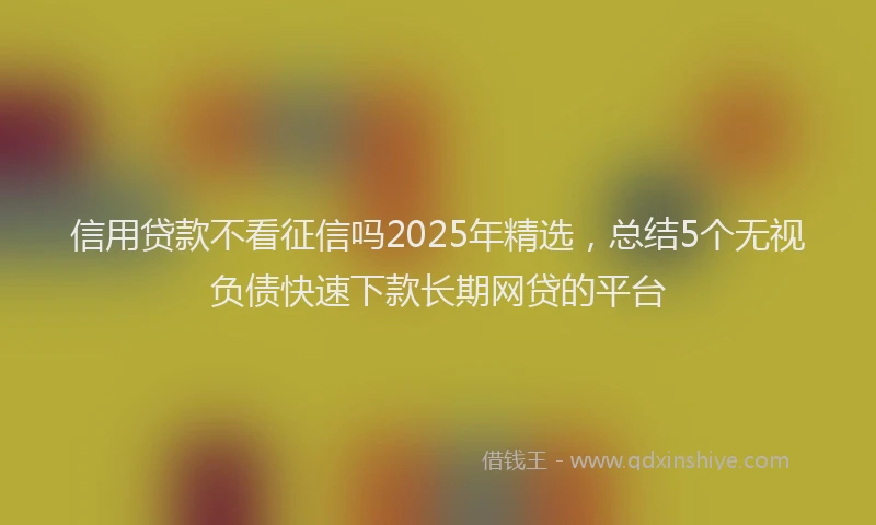信用贷款不看征信吗2025年精选，总结5个无视负债快速下款长期网贷的平台