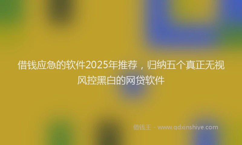 借钱应急的软件2025年推荐，归纳五个真正无视风控黑白的网贷软件