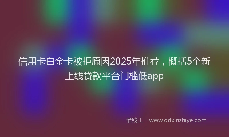 信用卡白金卡被拒原因2025年推荐，概括5个新上线贷款平台门槛低app