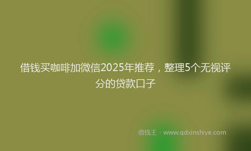 借钱买咖啡加微信2025年推荐，整理5个无视评分的贷款口子
