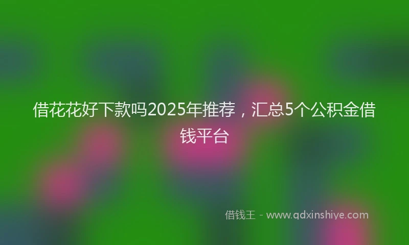 借花花好下款吗2025年推荐，汇总5个公积金借钱平台