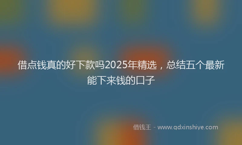 借点钱真的好下款吗2025年精选，总结五个最新能下来钱的口子