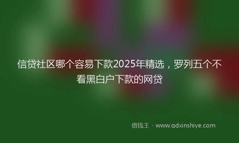 信贷社区哪个容易下款2025年精选，罗列五个不看黑白户下款的网贷