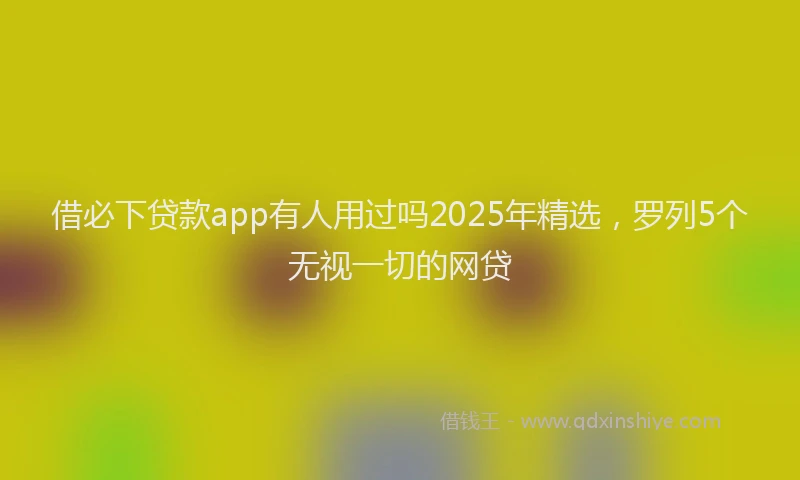 借必下贷款app有人用过吗2025年精选，罗列5个无视一切的网贷