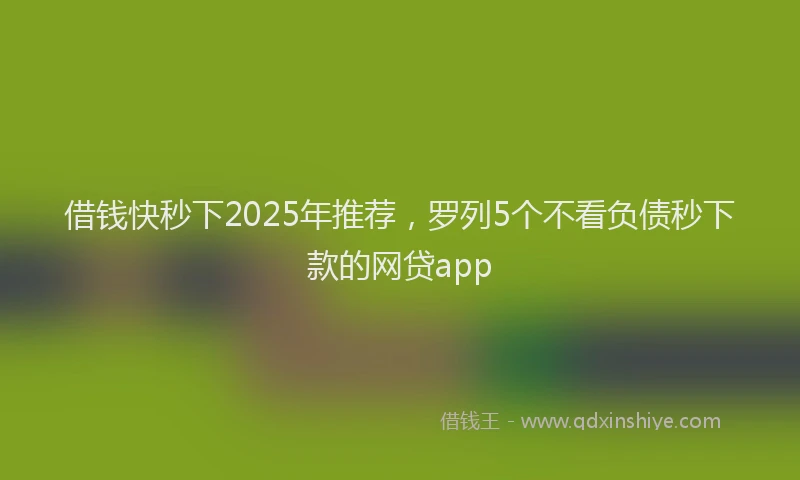 借钱快秒下2025年推荐，罗列5个不看负债秒下款的网贷app