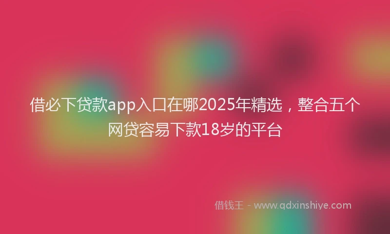 借必下贷款app入口在哪2025年精选，整合五个网贷容易下款18岁的平台