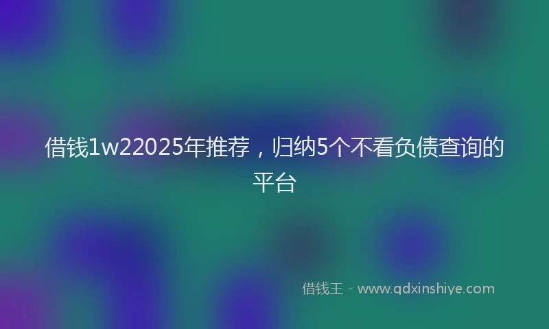 借钱1w22025年推荐，归纳5个不看负债查询的平台