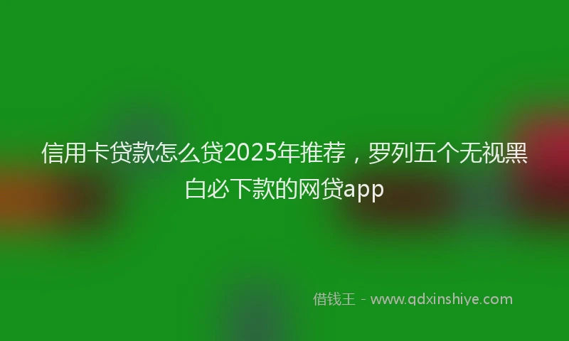 信用卡贷款怎么贷2025年推荐，罗列五个无视黑白必下款的网贷app