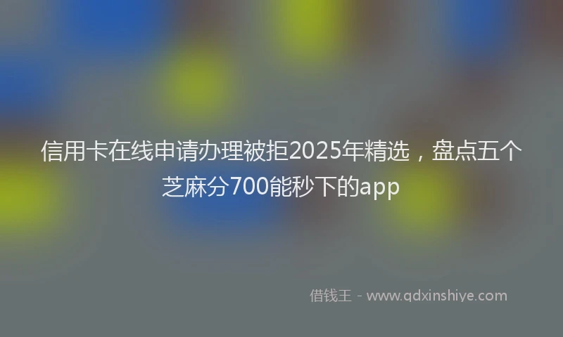 信用卡在线申请办理被拒2025年精选，盘点五个芝麻分700能秒下的app