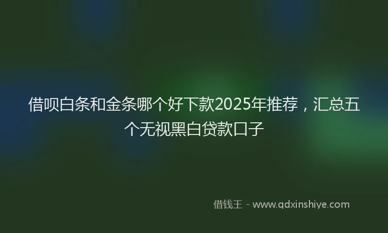 借呗白条和金条哪个好下款2025年推荐，汇总五个无视黑白贷款口子