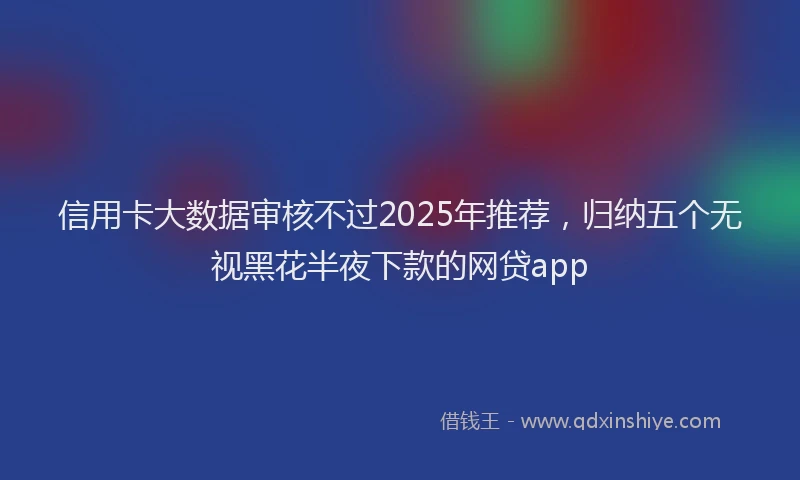 信用卡大数据审核不过2025年推荐，归纳五个无视黑花半夜下款的网贷app