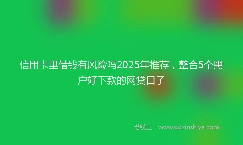 信用卡里借钱有风险吗2025年推荐，整合5个黑户好下款的网贷口子