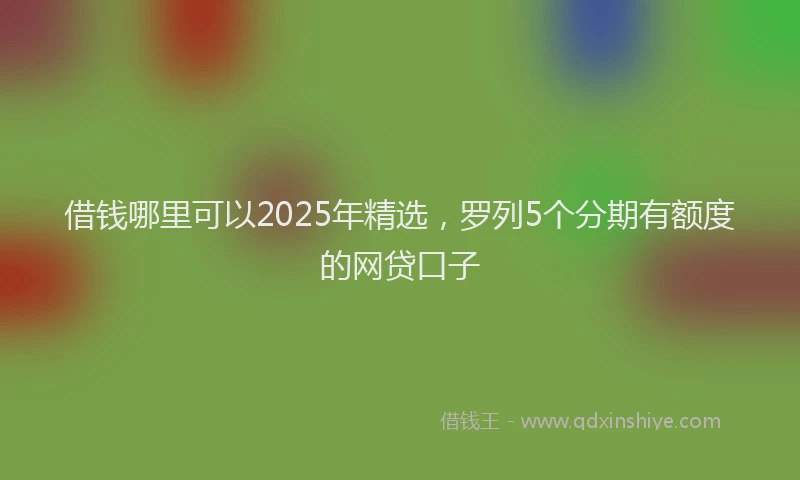 借钱哪里可以2025年精选，罗列5个分期有额度的网贷口子