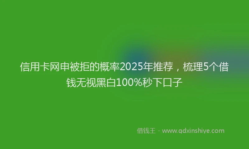 信用卡网申被拒的概率2025年推荐，梳理5个借钱无视黑白100%秒下口子