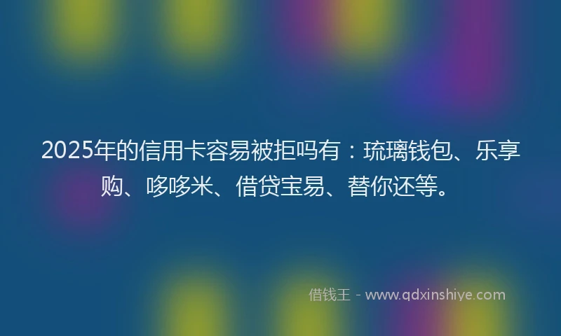 2025年的信用卡容易被拒吗有：琉璃钱包、乐享购、哆哆米、借贷宝易、替你还等。