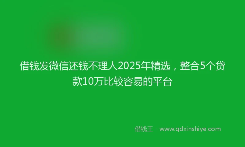 借钱发微信还钱不理人2025年精选，整合5个贷款10万比较容易的平台
