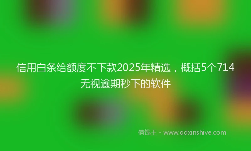 信用白条给额度不下款2025年精选，概括5个714无视逾期秒下的软件
