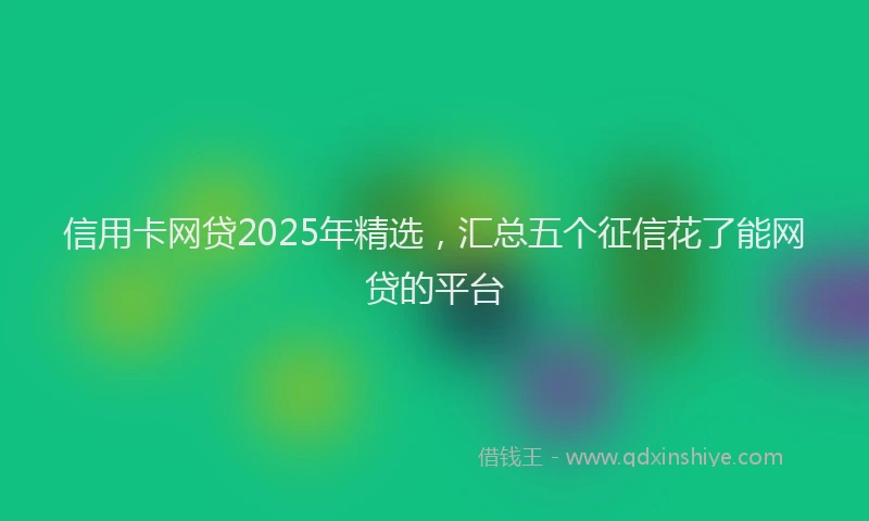 信用卡网贷2025年精选，汇总五个征信花了能网贷的平台