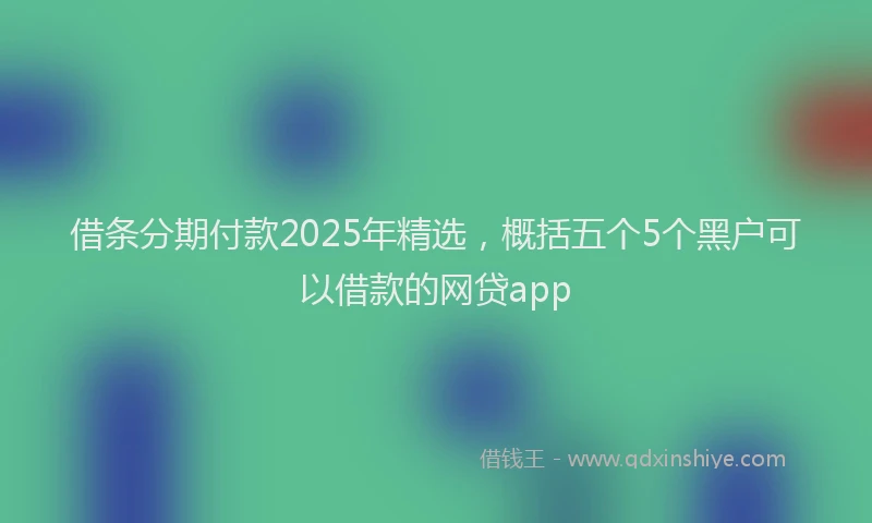 借条分期付款2025年精选，概括五个5个黑户可以借款的网贷app