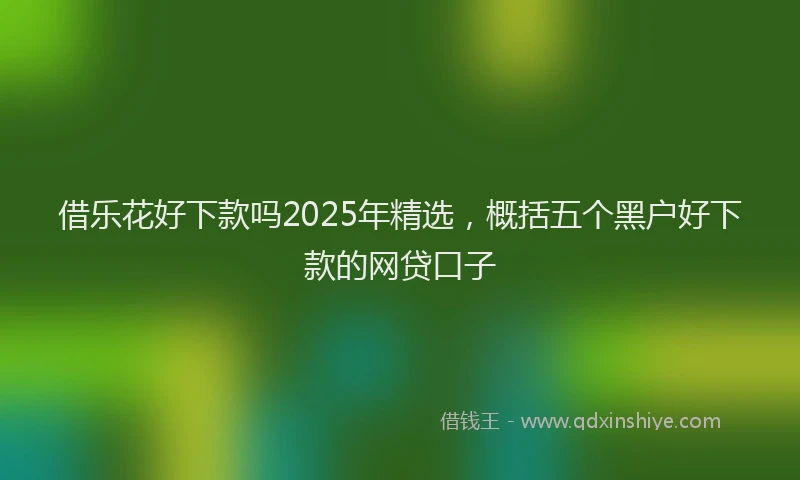 借乐花好下款吗2025年精选，概括五个黑户好下款的网贷口子