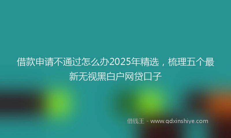 借款申请不通过怎么办2025年精选，梳理五个最新无视黑白户网贷口子