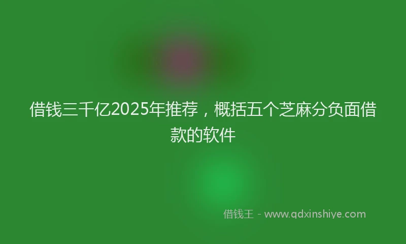 借钱三千亿2025年推荐，概括五个芝麻分负面借款的软件