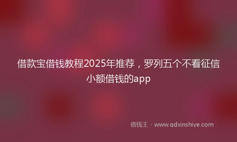 借款宝借钱教程2025年推荐，罗列五个不看征信小额借钱的app