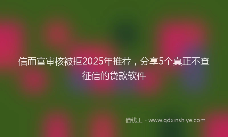 信而富审核被拒2025年推荐，分享5个真正不查征信的贷款软件