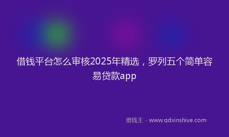 借钱平台怎么审核2025年精选，罗列五个简单容易贷款app
