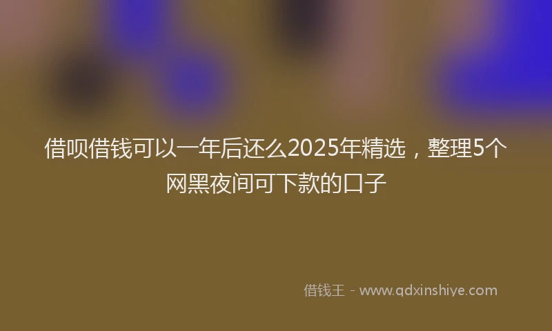 借呗借钱可以一年后还么2025年精选，整理5个网黑夜间可下款的口子