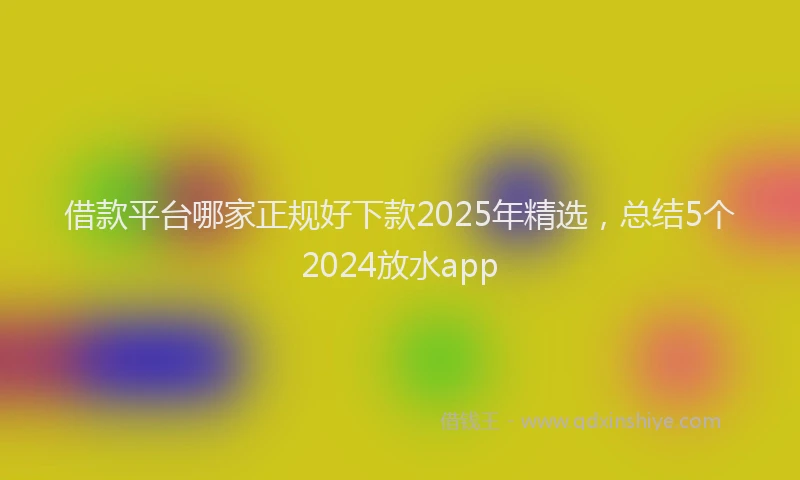 借款平台哪家正规好下款2025年精选，总结5个2024放水app