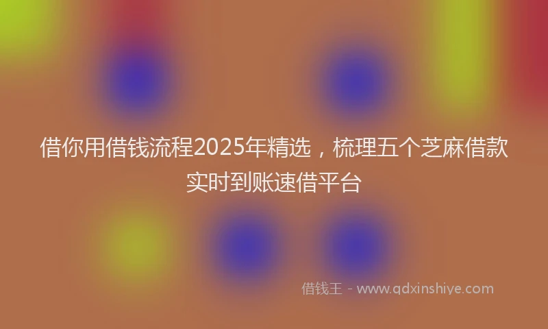 借你用借钱流程2025年精选，梳理五个芝麻借款实时到账速借平台