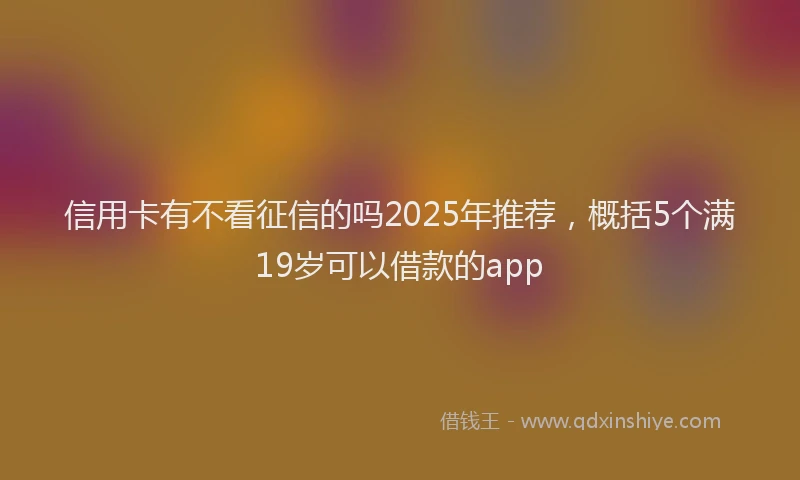 信用卡有不看征信的吗2025年推荐，概括5个满19岁可以借款的app