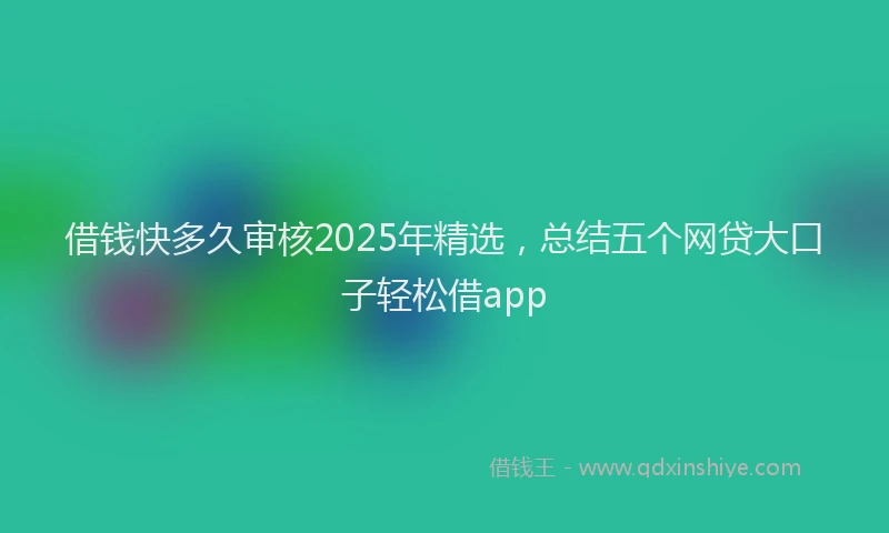 借钱快多久审核2025年精选，总结五个网贷大口子轻松借app