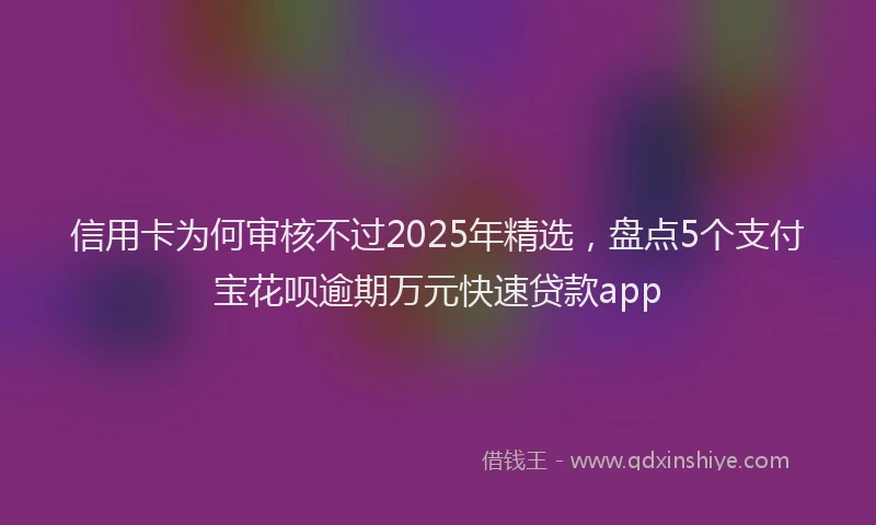 信用卡为何审核不过2025年精选，盘点5个支付宝花呗逾期万元快速贷款app